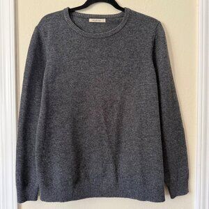 WoolOver Crewneck 100% Lambswool Gray Sweater Sz Large